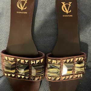 Vince Camuto jeweled slides size 9
